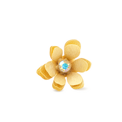 gold flower statement ring with aurora borealis