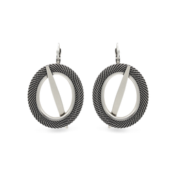Silver circular chain earrings