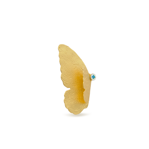 Mariposa gold brooch with aurora crystal