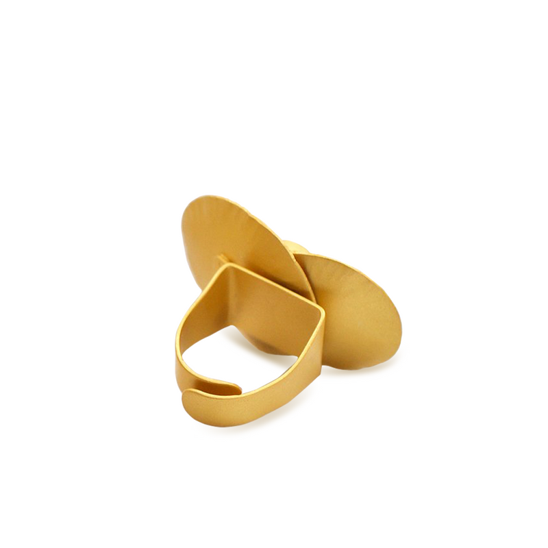 Hammered gold statement ring 