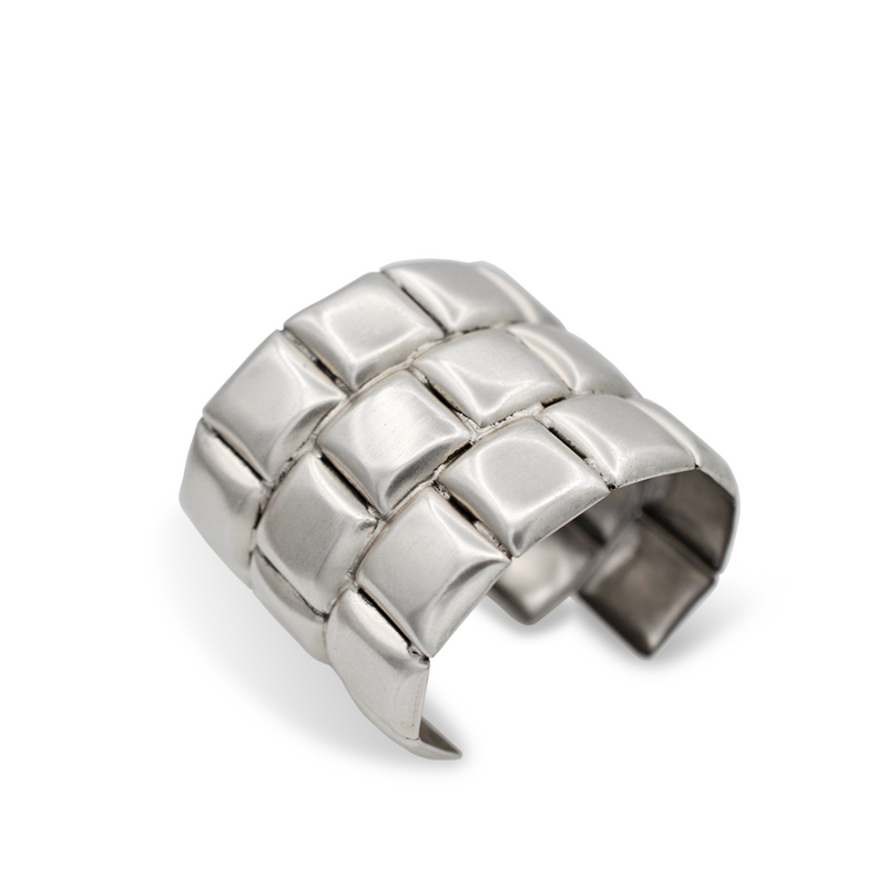 Silver wide bold cuff bracelet