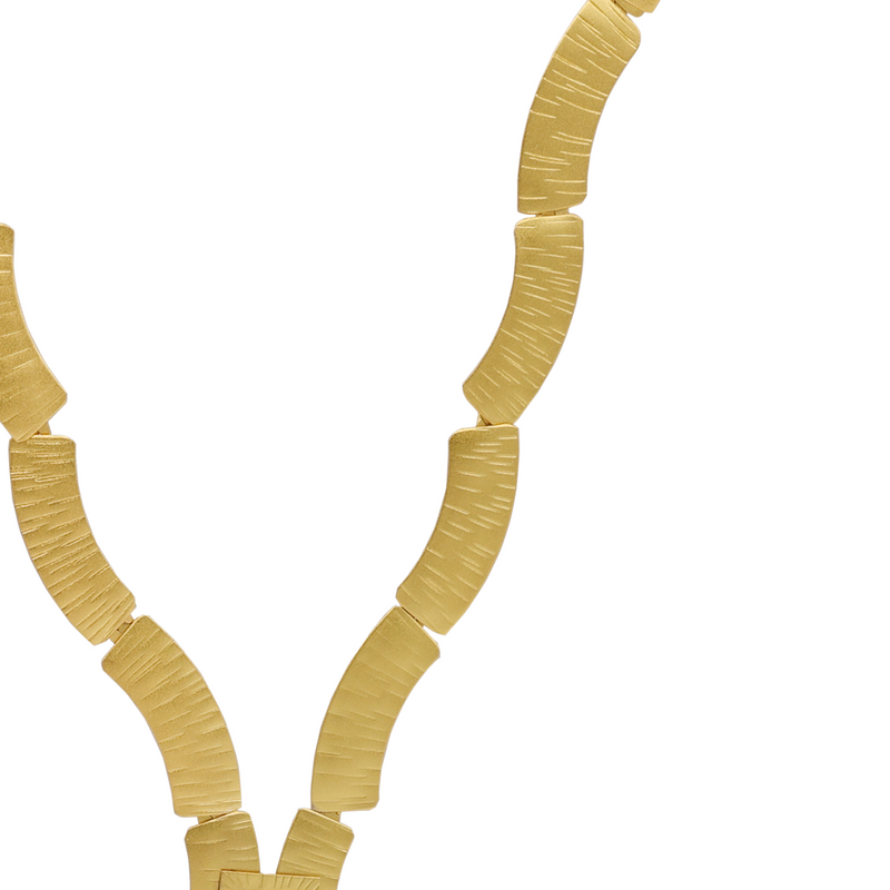 hammered gold abstract lariat necklace
