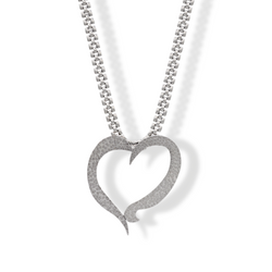 Large silver heart necklace