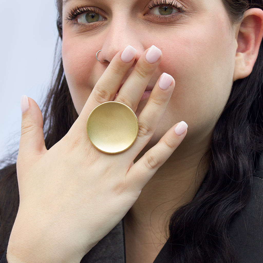 Large Disc Ring with 18K Gold | By Aris