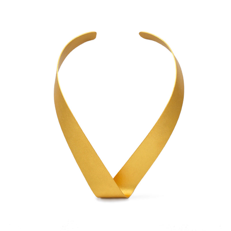 Gold V shape bold necklace