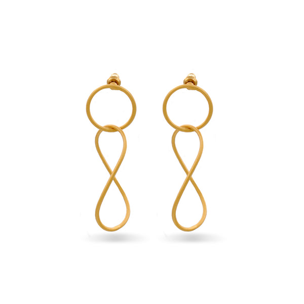 Large gold chain earrings