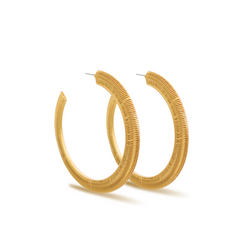 Chunky gold chain hoop earrings