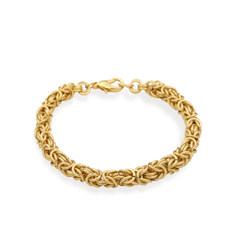 gold mix braid chain bracelet
