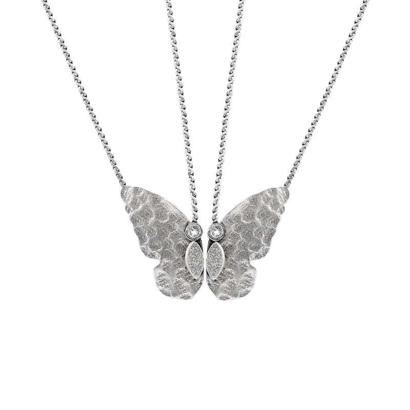 silver butterfly friendship necklace 