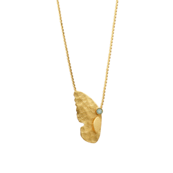 Gold butterfly necklace pacific opal crystal