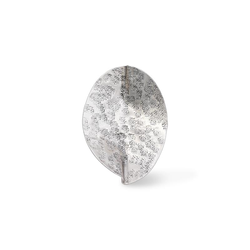 Silver leaf statement ring