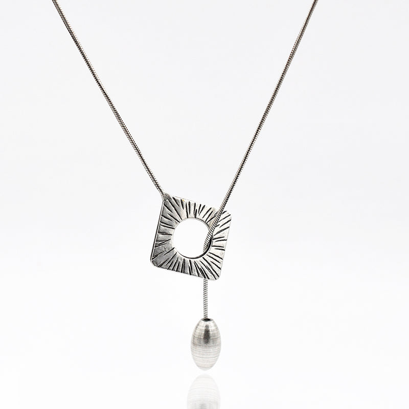 silver rhombus necklace
