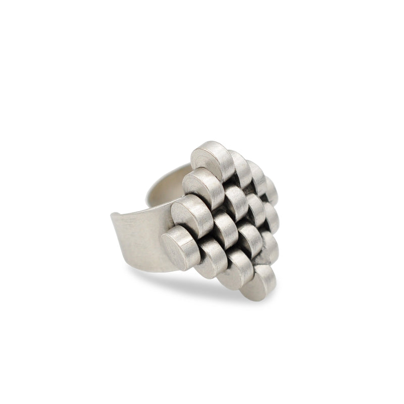 silver rhombus 3d ring