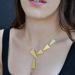gold triangle y shape necklace