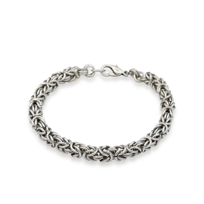 silver mix braid chain bracelet