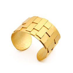 recycled material gold cuff bracelet