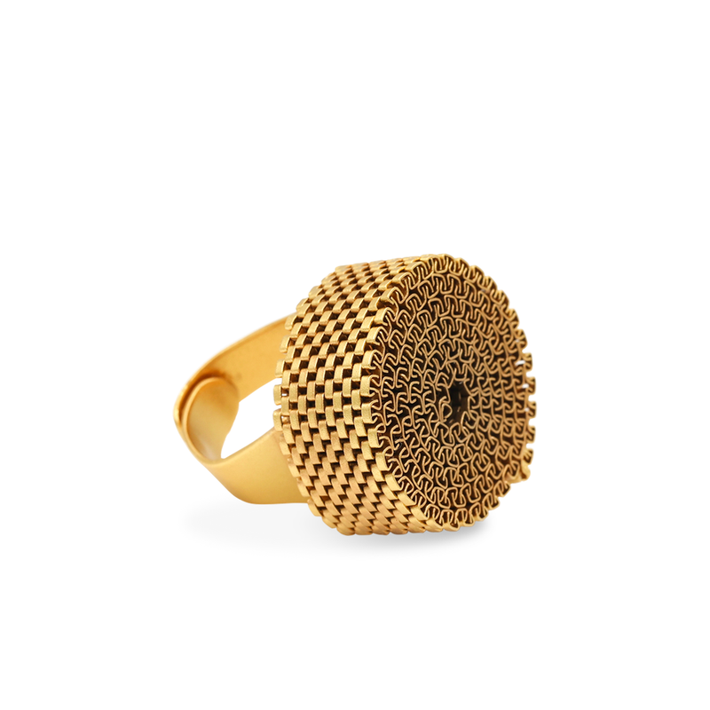 wrapped mesh gold ring